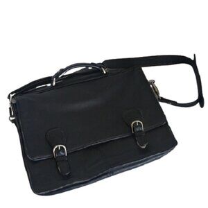 Kenneth Cole NY Black Columbian Leather Messenger Laptop Career Portfolio Bag